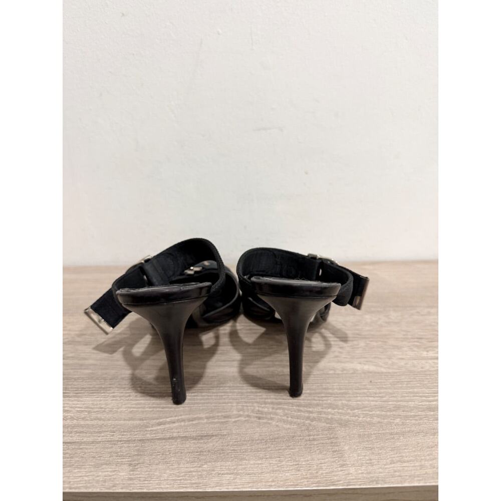 Vintage Christian Dior Leather Pointed-Toe Mules with Buckle Straps Black EU 38 - Picture 4 of 7